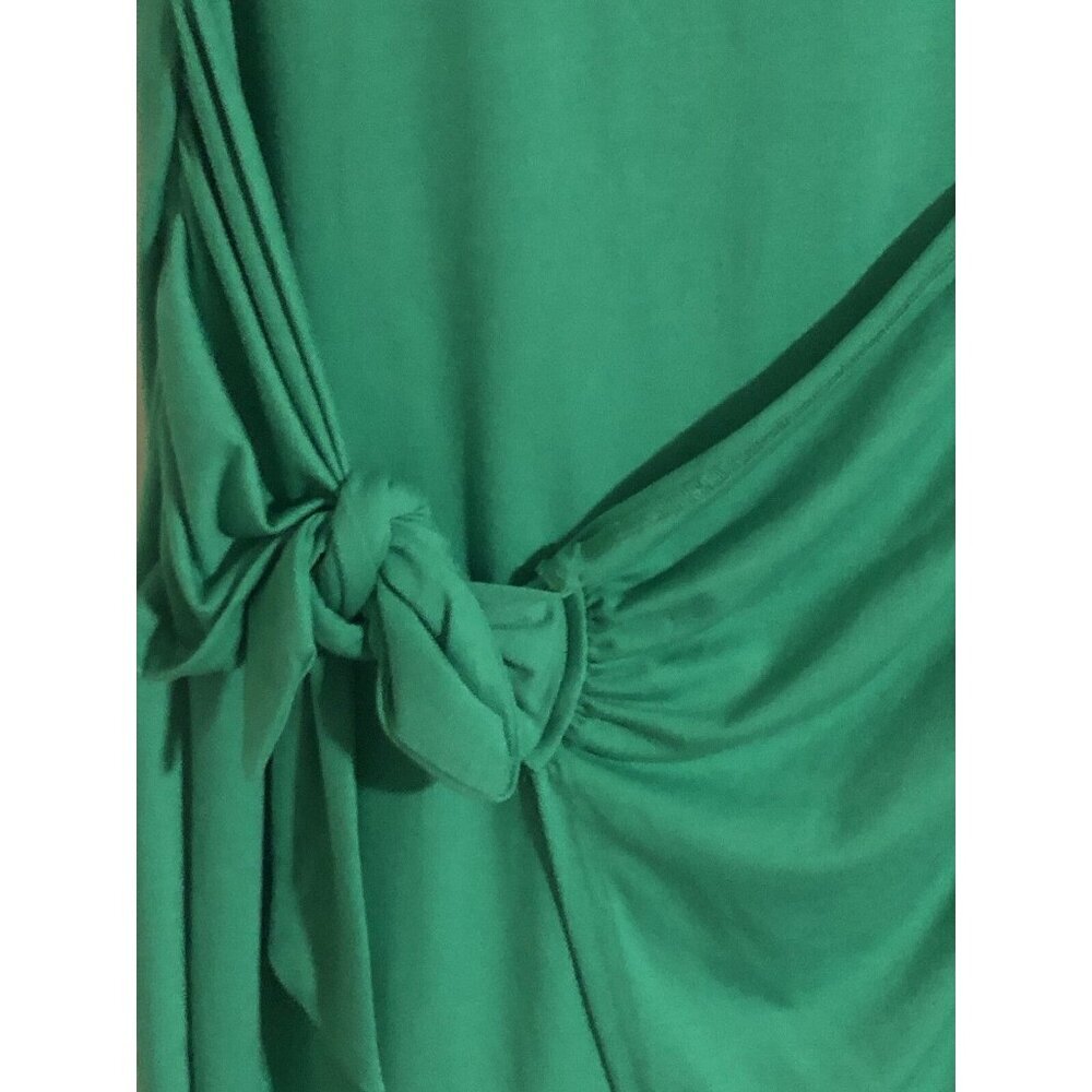 Lillusory Classic Women's T-Shirt Green Dress Stretch Tie Waist, Size Large - Picture 2 of 5